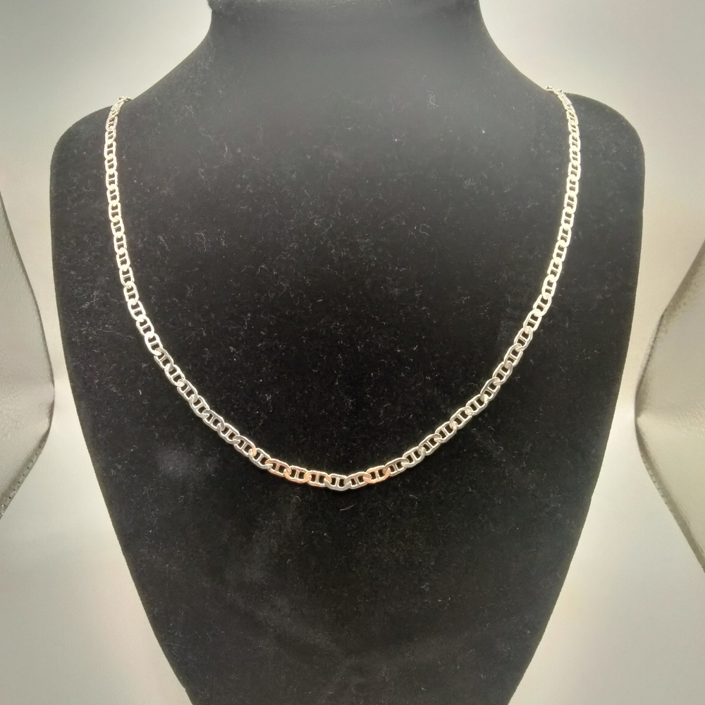 Handmade Sterling Silver 925 Mariner Link Chain 23 inch 11.98g Taxco Mexico
